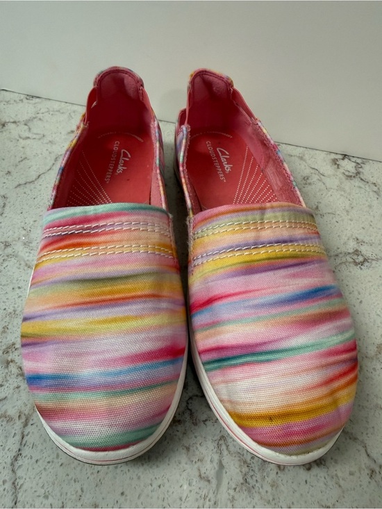 Clarks Shoes - Clarks Cloudsteppers Breeze Step II Women’s Size 8 Rainbow Stripe Slip-On Shoes